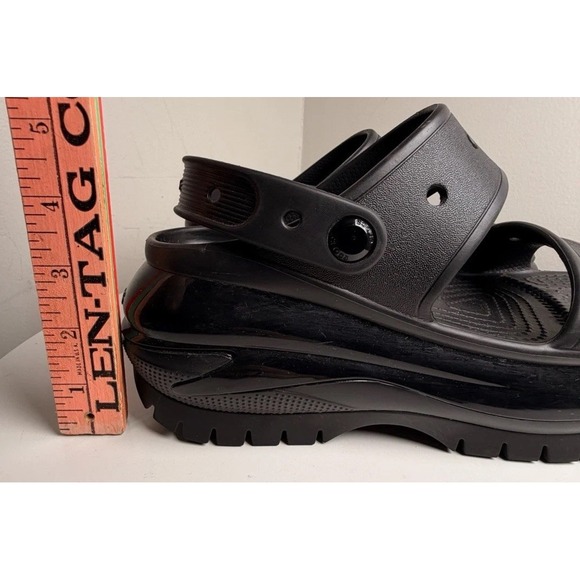 Crocs Mega Crush Platform Sandal Black Chunky Thick Sole Y2K Women 7 Goth Grunge - Picture 9 of 16